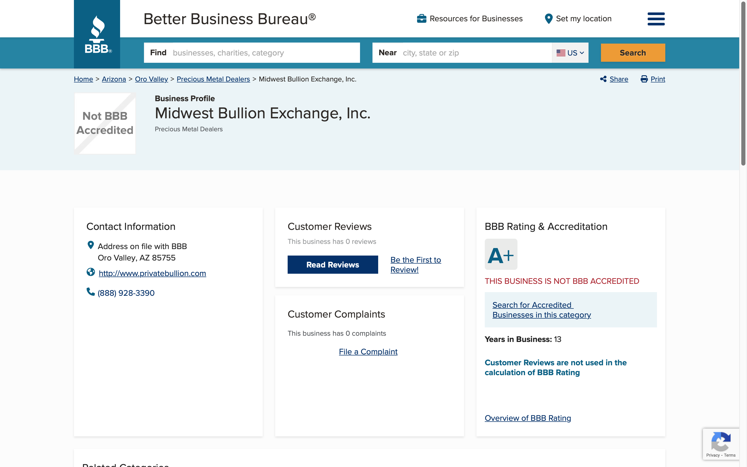Midwest Bullion Exchange BBB Rating (Updated Oct 2022)