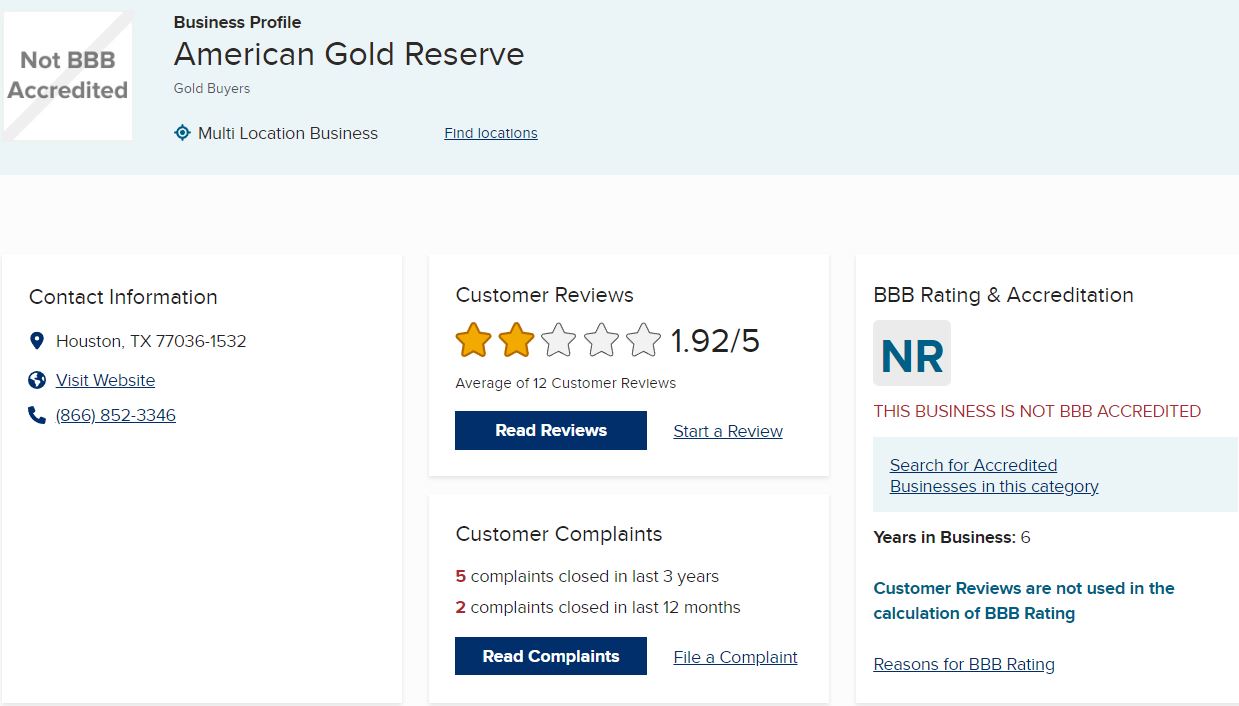 American Gold Reserve LLC BBB American Gold Reserve LLC BBB