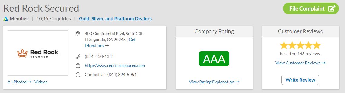 What is Red Rock Secured BCA Rating 2023 What is Red Rock Secured BCA Rating 2023
