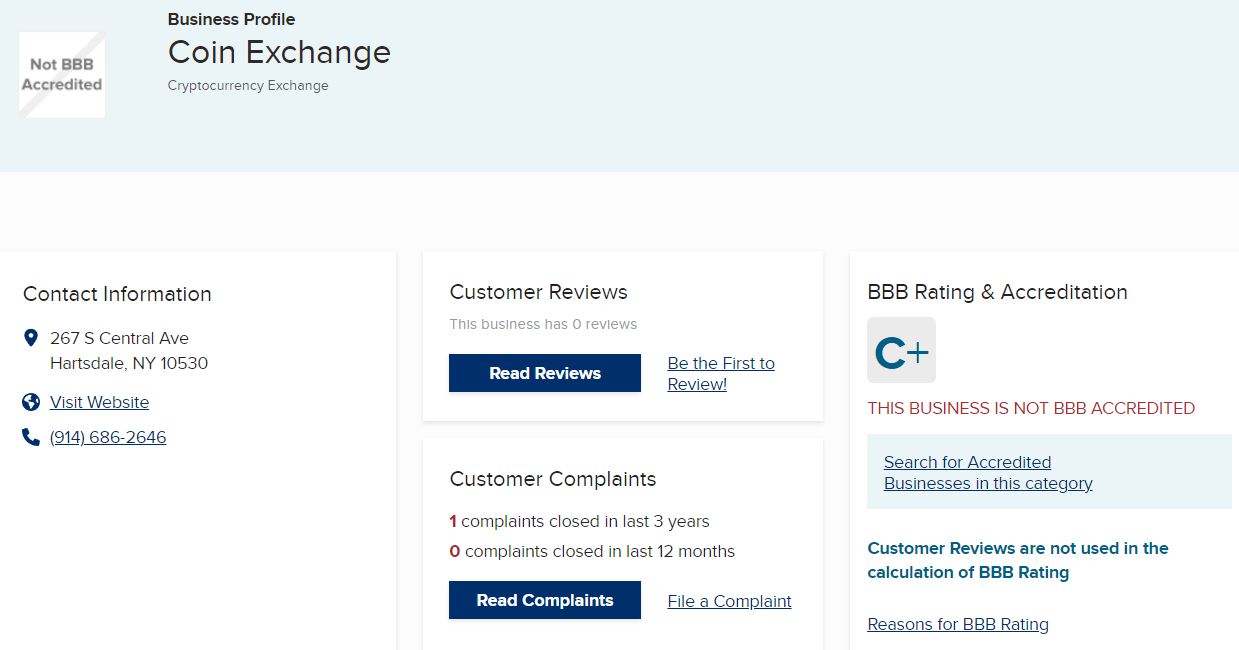 Coin Exchange NY Review BBB profile Coin Exchange NY Review BBB profile