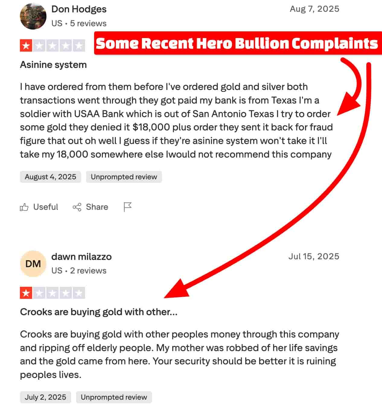 Hero bullion customer complaints