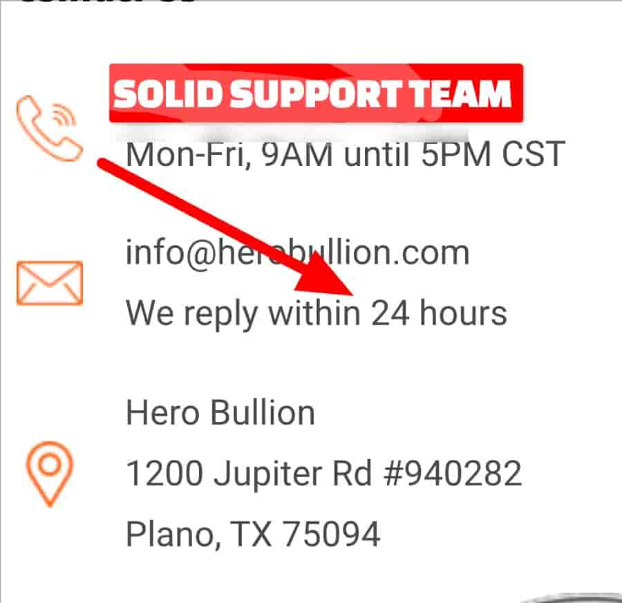 Hero Bullion good customer support