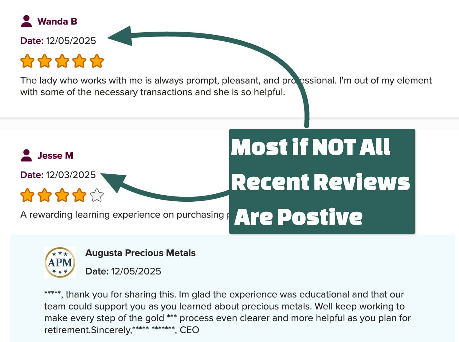 Augusta precious metals BBB reviews